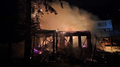 Mudurnu’da eski konakta şok eden yangın!