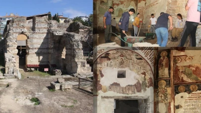 Sinop'ta tarihi kilise duvarlarındaki resimlerle gün yüzüne çıkıyor
