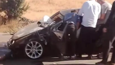 Merzifon’da otomobil takla attı: 1 yaralı