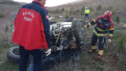 Otoyolda dehşet anları...Susurluk’ta araç şarampole uçtu!