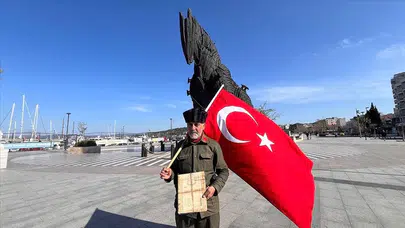 Çanakkale’de bayrak nöbeti: 'Şehitler ölmez' sloganları kenti inletti!