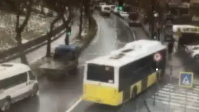 Esenler’de İETT otobüsü otoparka daldı… Ölümden kaçış anı kamerada!