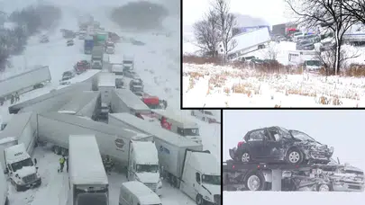ABD’de kar alarmı: Otoyolda zincirleme kaza!