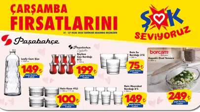 Şok aktüel kataloğunda yeni hafta fırsatları! Paşabahçe Aurora kase seti 149 liraya düştü