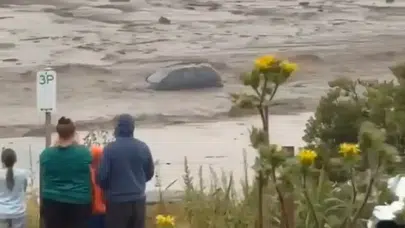 Avustralya’da yağan yağmur, araçları denize sürükledi; aileleri ise  meraka!
