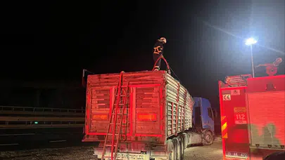 Bilecik’te tır alev topuna döndü! Facia son anda önledi