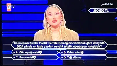 2024’te dünyada en çok yapılan estetik operasyon hangisi? Göz kapağı estetiği mi, kulak estetiği mi, burun estetiği mi, yağ aldırma mı?