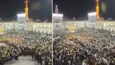 İran Ayağa Kalktı! Meşhed’de Binlerce Kişi Türbe Avlusunda Toplandı