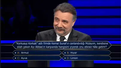Kim Milyoner Olmak İster Korkusuz Korkak sorusu: Mülayim limon yiyerek ne yaptı?