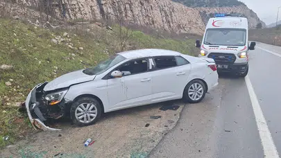 Bilecik’te korkutan kaza! Takla atan araç, kaygan yolun kurbanı oldu