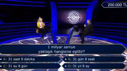 1 milyar saniye kaç yıl eder, nasıl hesaplanır? Kim Milyoner Olmak İster Sorusu Cevabı!