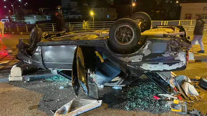 Hurdaya dönen araç ve hayat kurtaran şans... Karaman’da korkutan kaza!