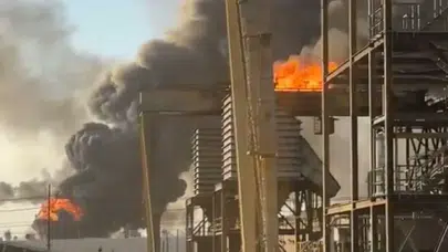 ABD’de Korkutan Patlama! Rafineri Alevlere Teslim Oldu