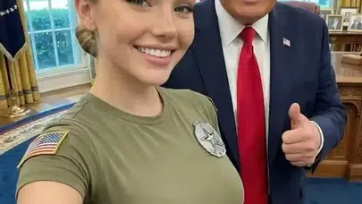 ABD’Lİ KADIN KOMUTAN TRUMP İLE FOTOĞRAFI GERÇEK Mİ! ABD'li Komutan yapay zeka mı?