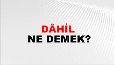 DAHİL NE DEMEK! Dahil Etmek TDK Sözlük Anlamı Nedir?