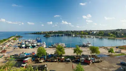 Karadeniz Kıyısında Akşam Işığında Pembeye Bürünen Kaya Sırrı