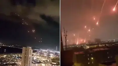 Demir Kubbe delindi! İran füzeleri Tel Aviv'i böyle vurdu, işte o anlar