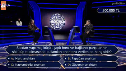 Sacdan yapılmış küçük çaplı boru ve bağlantı parçalarının sökülüp takılmasında kullanılan anahtar hangisidir?