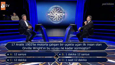 17 Aralık 1903’te motorla çalışan uçakla uçan ilk insan Orville Wright’ın uçuşu ne kadar sürdü?