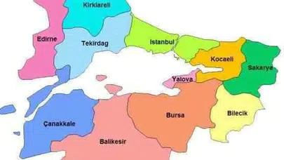 Marmara Bölgesi haritasında dikkat çeken şehirler!