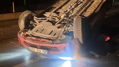 Erzurum'da dehşet anları! Otomobil havada takla attı
