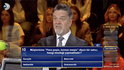 Müşterisine 'para peşin kırmızı meşin' diyen bir satıcı hangi mesleği yapmaktadır?