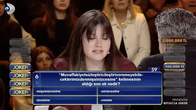 'Muvaffakiyetsizleştiricileştiriveremeyebileceklerimizdenmişsinizcesine' kelimesinin aldığı son ek nedir,