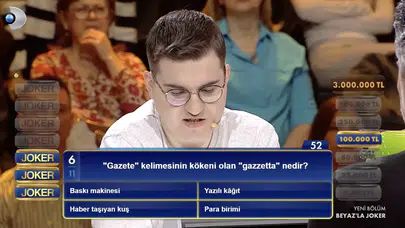 'Gazete' kelimesinin kökeni olan 'gazzetta' nedir? Beyazla Joker sorusu!