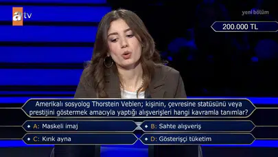 Amerikalı sosyolog Thorstein Veblen; kişinin, çevresinin statüsünü veya prestijini göstermek amacıyla yaptığı alışverişler hangi kavramla tanımlar?