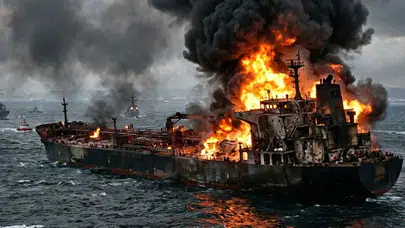 ABD donanması Umman Körfezi'nde İran tankerini vurdu