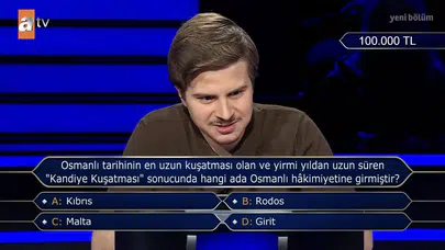 Osmanlı tarihinin en uzun kuşatması olan ve yirmi yıldan uzun süren 'Kandiye Kuşatması' sonucunda hangi ada Osmanlı hakimiyetine girmiştir?