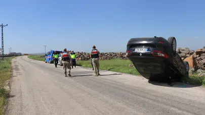 Kilis'te feci kaza! Otomobil takla attı, içindekiler savruldu