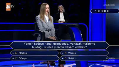 Yangın sadece hangi gezegende yakacak malzeme bulduğu sürece yıllarca devam edebilir? Kim Milyoner sorusu!