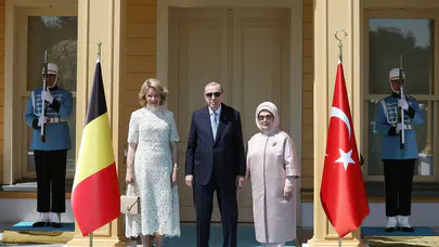 Erdoğan, Belçika Kraliçesi Mathilde'yi kabul etti!