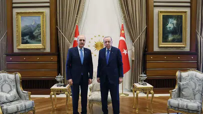 Cumhurbaşkanı Erdoğan, TBMM Başkanı Kurtulmuş'u kabul etti