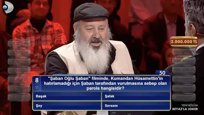 'Şaban oğlu Şaban' filminde kumandan Hüsamettin'in hatırlamadığı için Şaban tarafından vurulmasına sebep olan parola hangisidir?