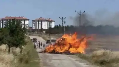 Lüleburgaz’da hareketli dakikalar: Seyir halindeki römork alev topuna döndü!