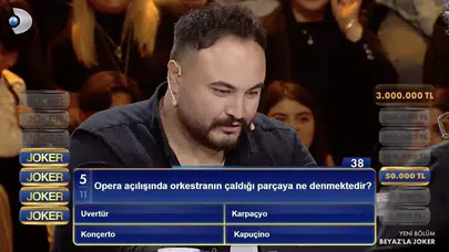 Opera açılışında orkestranın çaldığı parçaya ne denir? Beyaz'la joker sorusu
