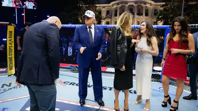 Washington’da alışılmadık kutlama: Beyaz Saray bahçesine UFC kafesi kuruldu!