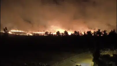 Sınırda korkutan saatler! Anız yangını mayınlı bölgeye sıçradı