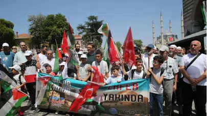 Edirne'de Yaz Kur'an Okulu öğrencileri Gazze için bir araya geldi