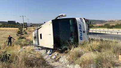 Eskişehir-Kütahya yolunda can pazarı: Yolcu otobüsü şarampole yuvarlandı!