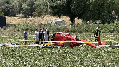 Ankara'da TUSAŞ'a ait eğitim helikopteri tarlaya düştü! Acı haber geldi