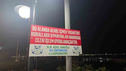 Zonguldak'ta liman bölgesinde alkol tüketimine karşı uyarı