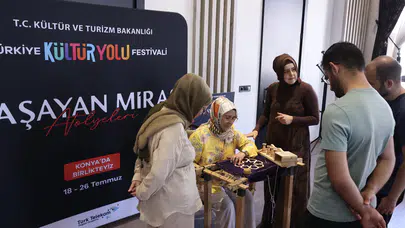 Konya Kültür Yolu Festivali el sanatları ve çocuk etkinlikleriyle sürdü