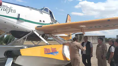 Yenişehir havalimanı'nda yangın mesaisi: Air Tractor'lar hazır