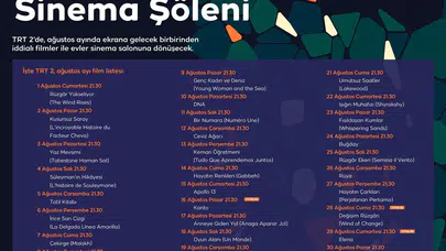 TRT 2 ağustos ayında yayınlayacağı ödüllü film seçkisini açıkladı