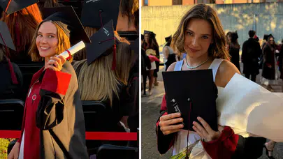 Alina Boz'dan çifte başarı! Üniversiteyi bitirdi, Diplomasını aldı