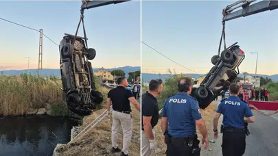 Çanakkale'de acı kaza! Hafif ticari araç dereye uçtu, 2 Ölü