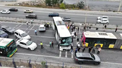 Başakşehir’de yolcu otobüsü İETT’ye çarptı! 4 yaralı, ekipler alarmda